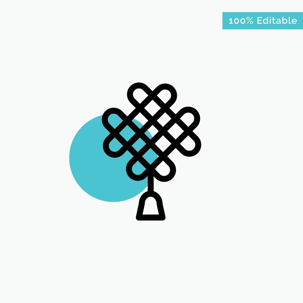 Chinese knot China Chinese Decoration turquoise highlight circle point Vector icon