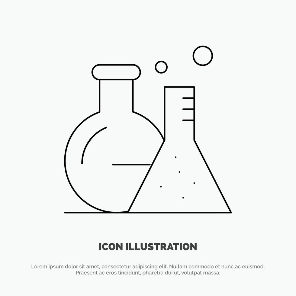 Tube Flask Lab Science Line Icon Vector