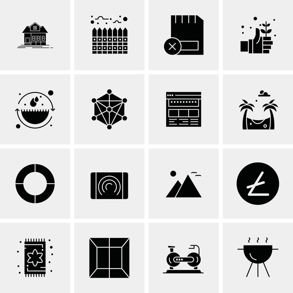 16 iconos universales de negocios vector ilustración de icono creativo para usar en proyectos relacionados con la web y dispositivos móviles