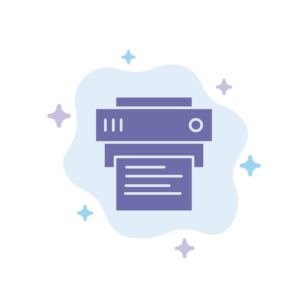 Printer Print Printing Education Blue Icon on Abstract Cloud Background vector