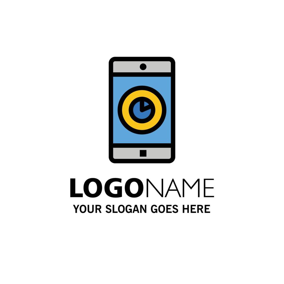 Application Mobile Mobile Application Time Business Logo Template Flat Color vector