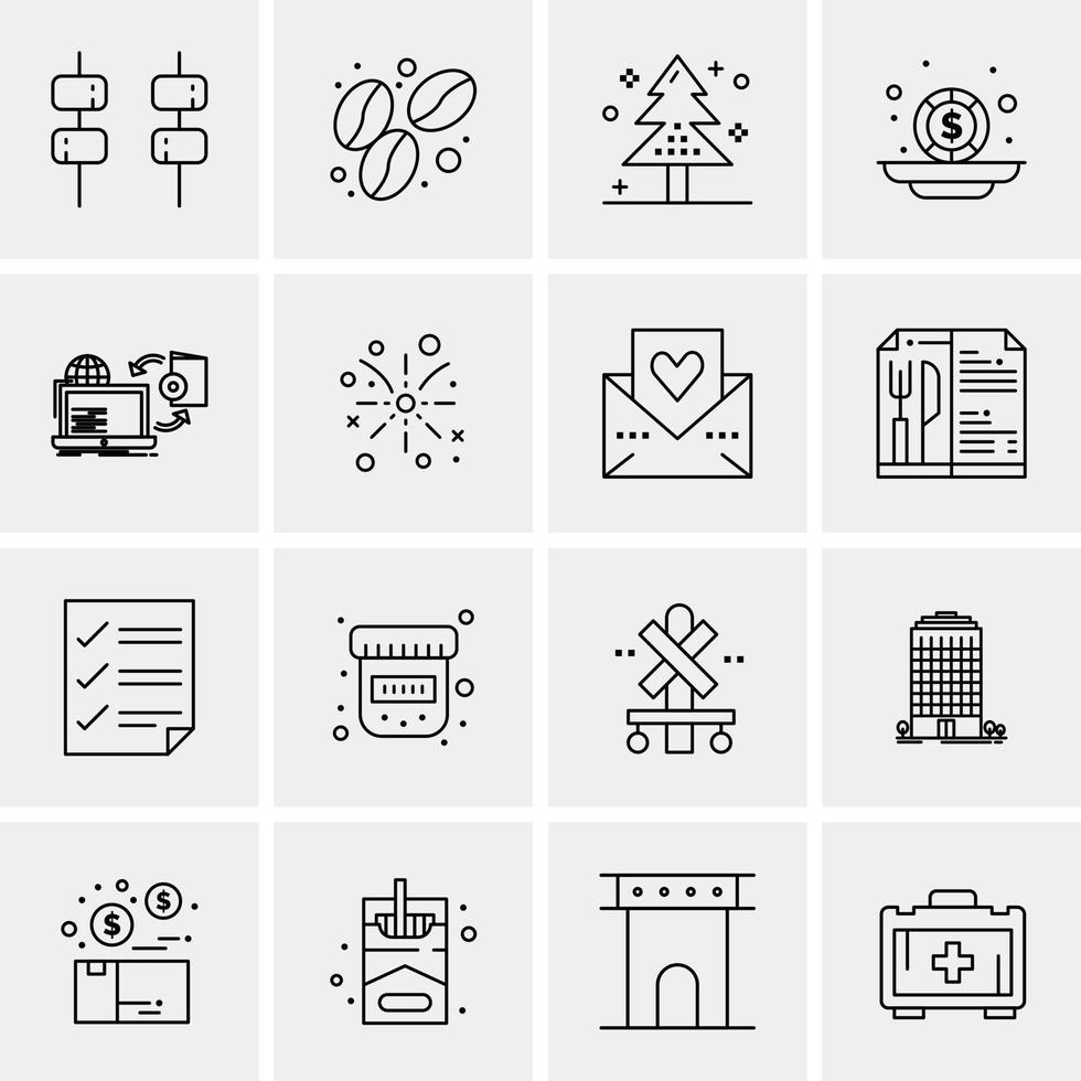 16 iconos universales de negocios vector ilustración de icono creativo para usar en proyectos relacionados con la web y dispositivos móviles