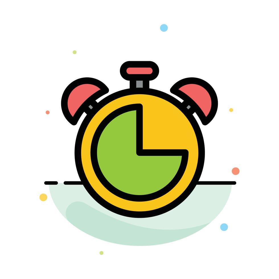 Alarm Clock Education Timer Abstract Flat Color Icon Template vector