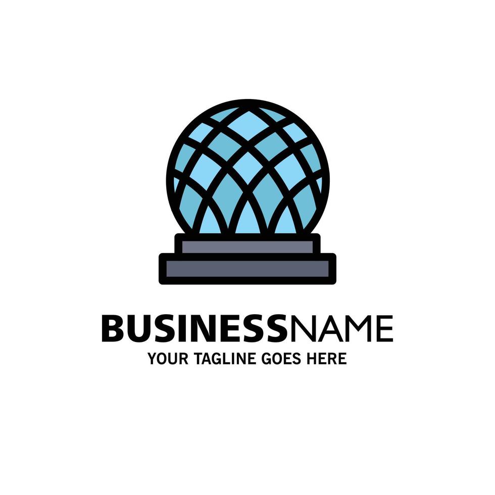 Building Canada City Dome Business Logo Template Flat Color vector