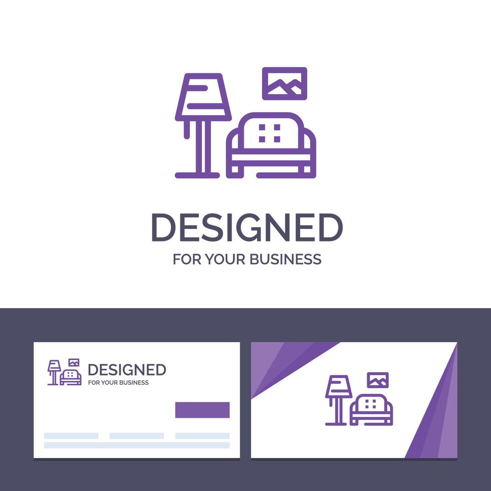Creative Business Card and Logo template Lump Room Sofa Gallery Vector Illustration