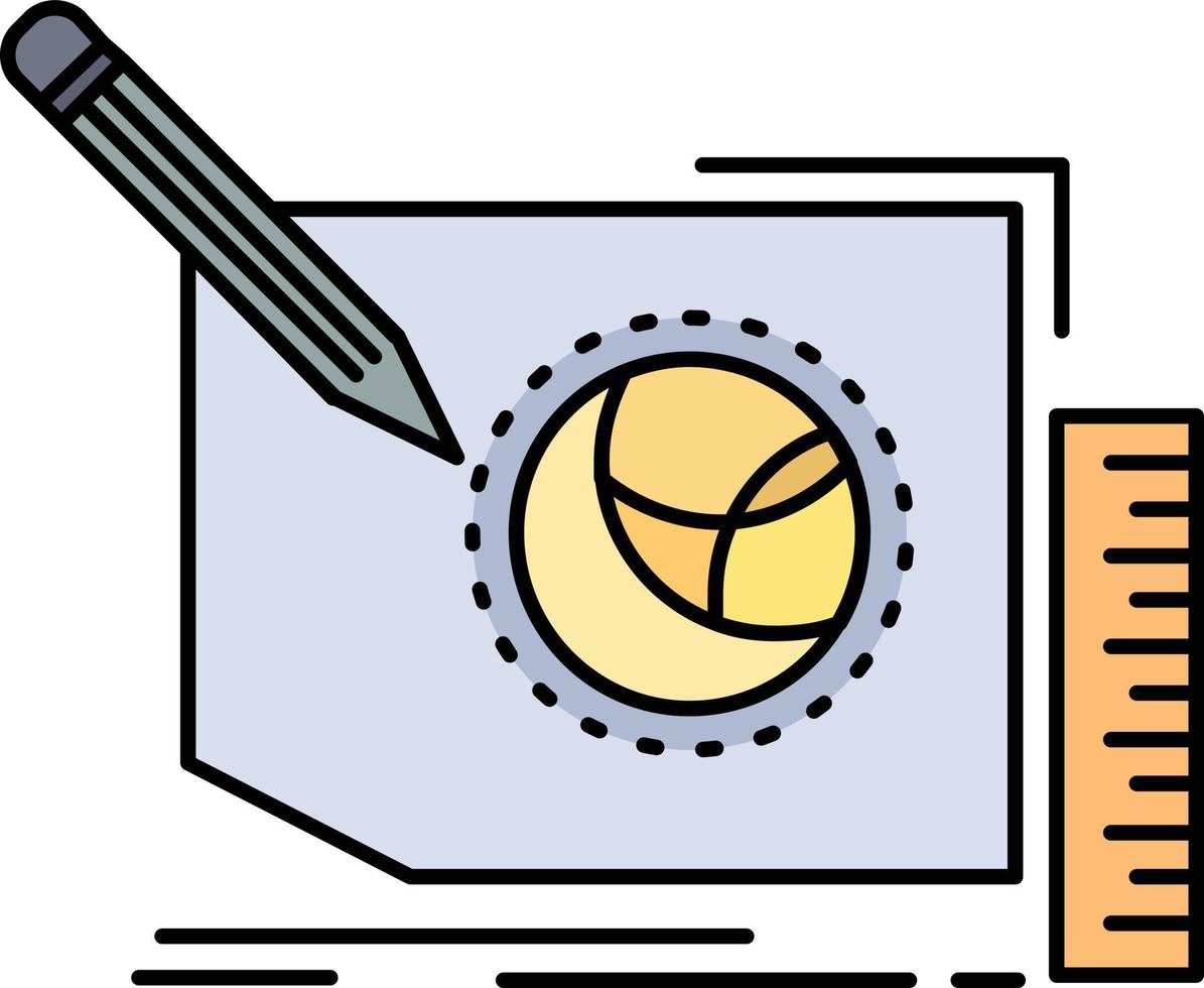 Content design frame page text Flat Color Icon Vector