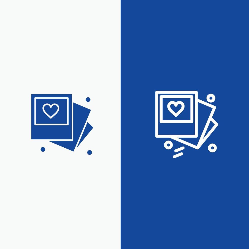 Gallery Photo Love Wedding Line and Glyph Solid icon Blue banner Line and Glyph Solid icon Blue banner vector