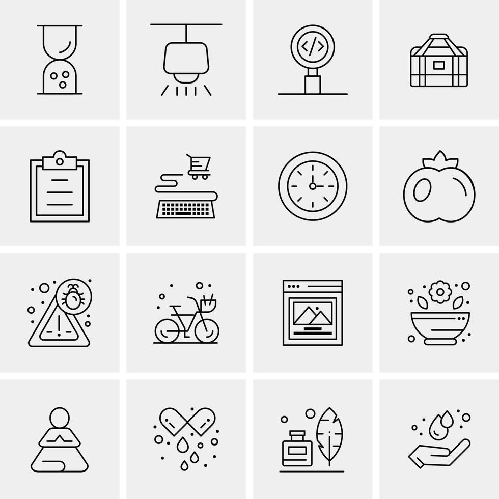 16 iconos universales de negocios vector ilustración de icono creativo para usar en proyectos relacionados con la web y dispositivos móviles