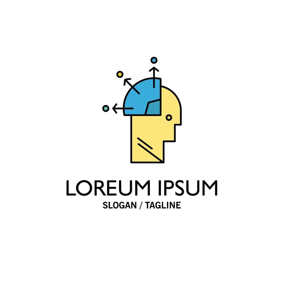 User Man Mind Programming Art Business Logo Template Flat Color vector