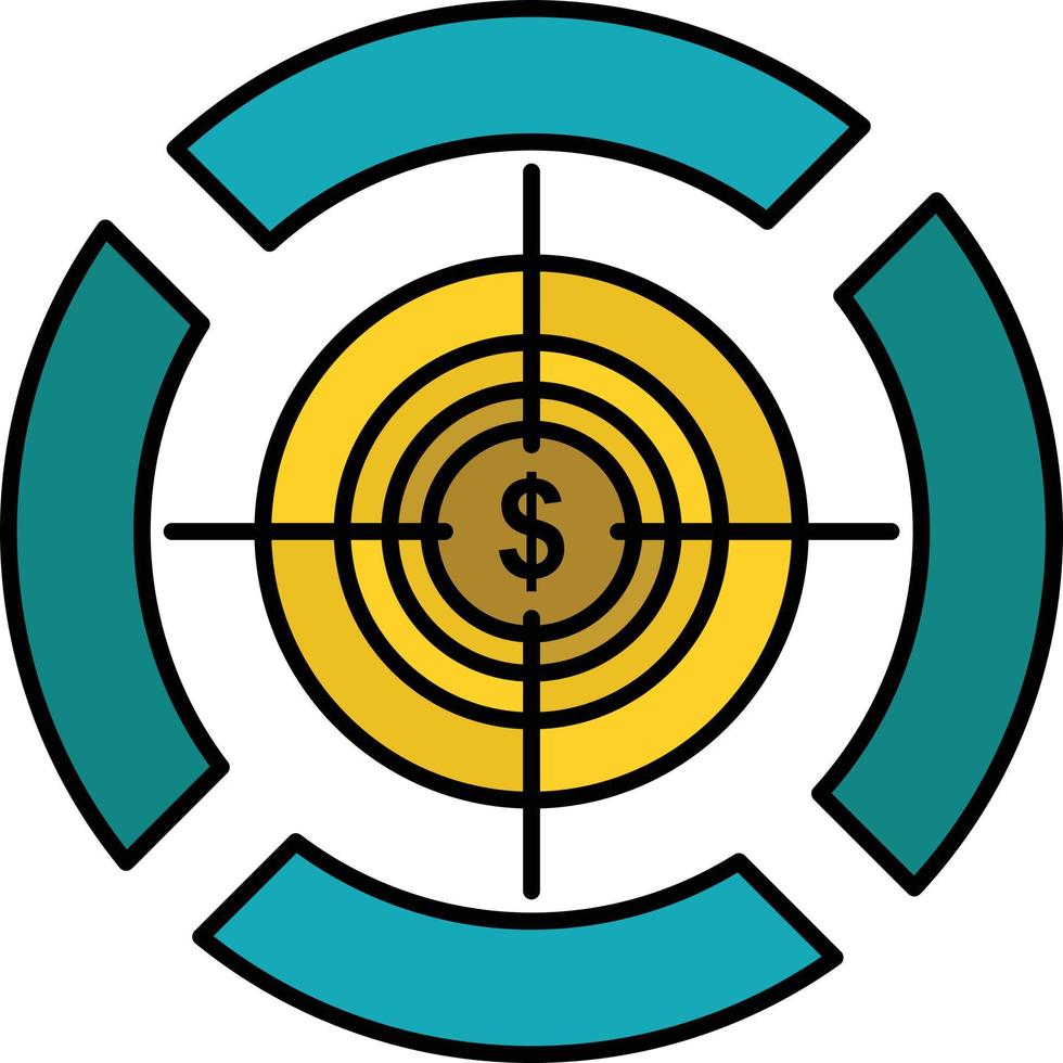 Dart Focus Target Dollar  Flat Color Icon Vector icon banner Template