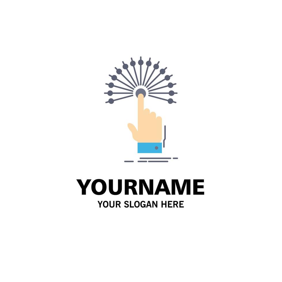 reach Touch destination digital analytic Flat Color Icon Vector