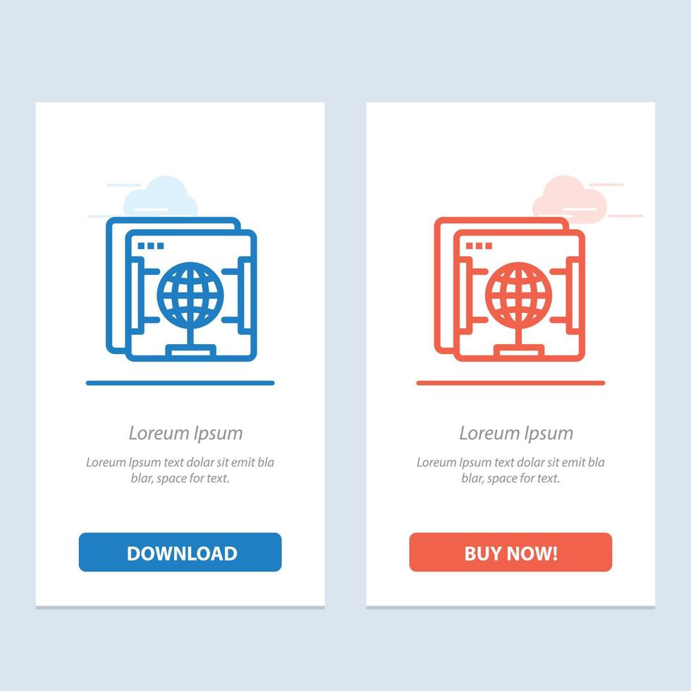 Brower Internet Web Globe  Blue and Red Download and Buy Now web Widget Card Template vector