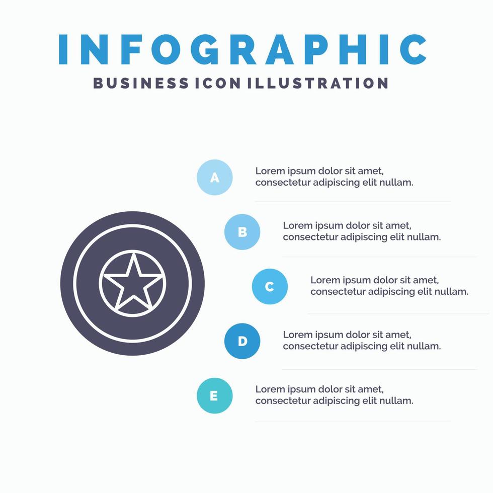 Holiday Independence Independence Day Medal Solid Icon Infographics 5 Steps Presentation Background vector