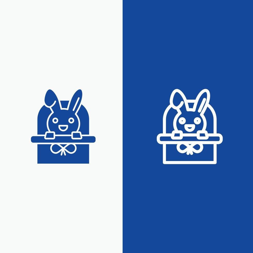 Basket Cart Easter Holiday Line and Glyph Solid icon Blue banner Line and Glyph Solid icon Blue banner vector