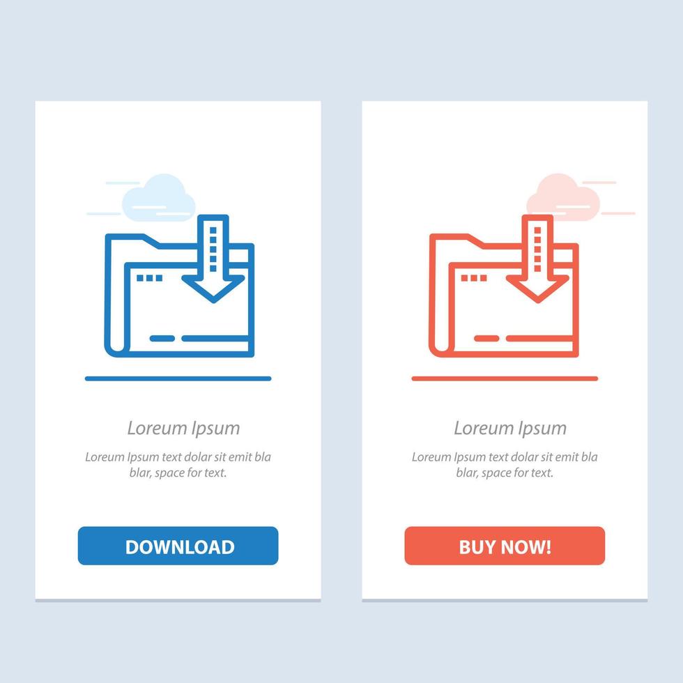 Folder Download Computing Arrow  Blue and Red Download and Buy Now web Widget Card Template vector