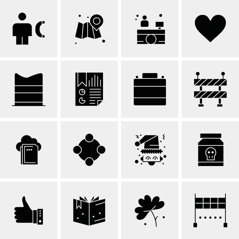 16 iconos universales de negocios vector ilustración de icono creativo para usar en proyectos relacionados con la web y dispositivos móviles