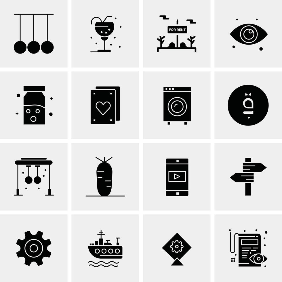 16 iconos universales de negocios vector ilustración de icono creativo para usar en proyectos relacionados con la web y dispositivos móviles