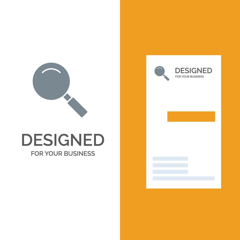 Glass Look Magnifying Search Grey Logo Design and Business Card Template vector