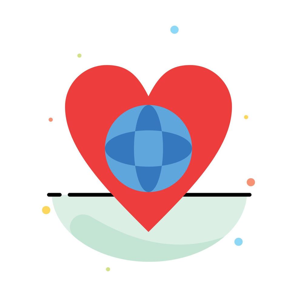 Ecology Environment World Heart Like Abstract Flat Color Icon Template vector