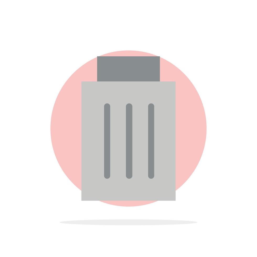 Delete Interface Trash User Abstract Circle Background Flat color Icon vector