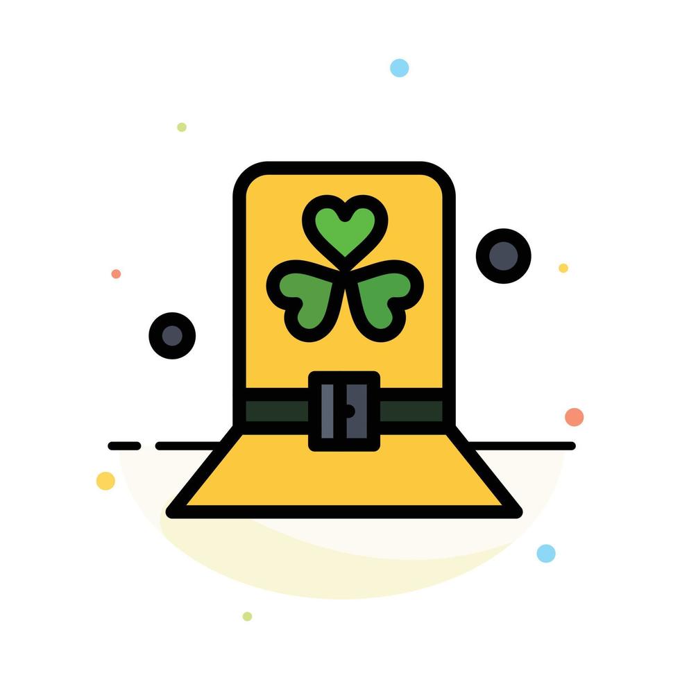 Costume Day Green Hat Patrick Abstract Flat Color Icon Template vector