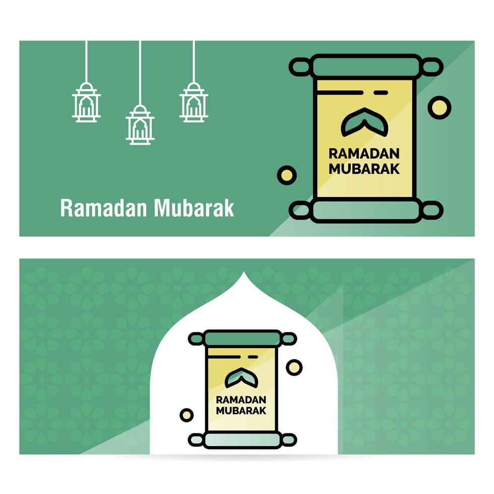 Ramadan Kareem concept banner with islamic  patterns vector