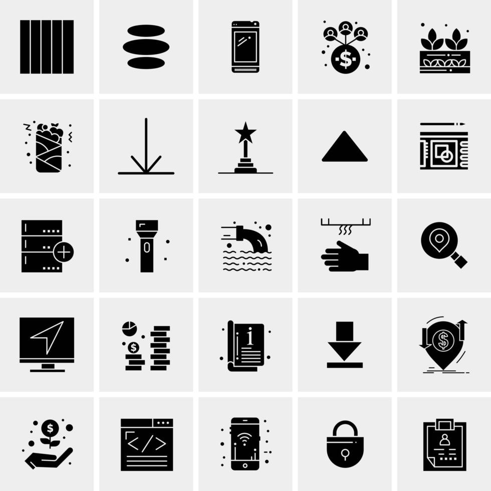 25 iconos de negocios universales vector ilustración de icono creativo para usar en proyectos relacionados con la web y dispositivos móviles