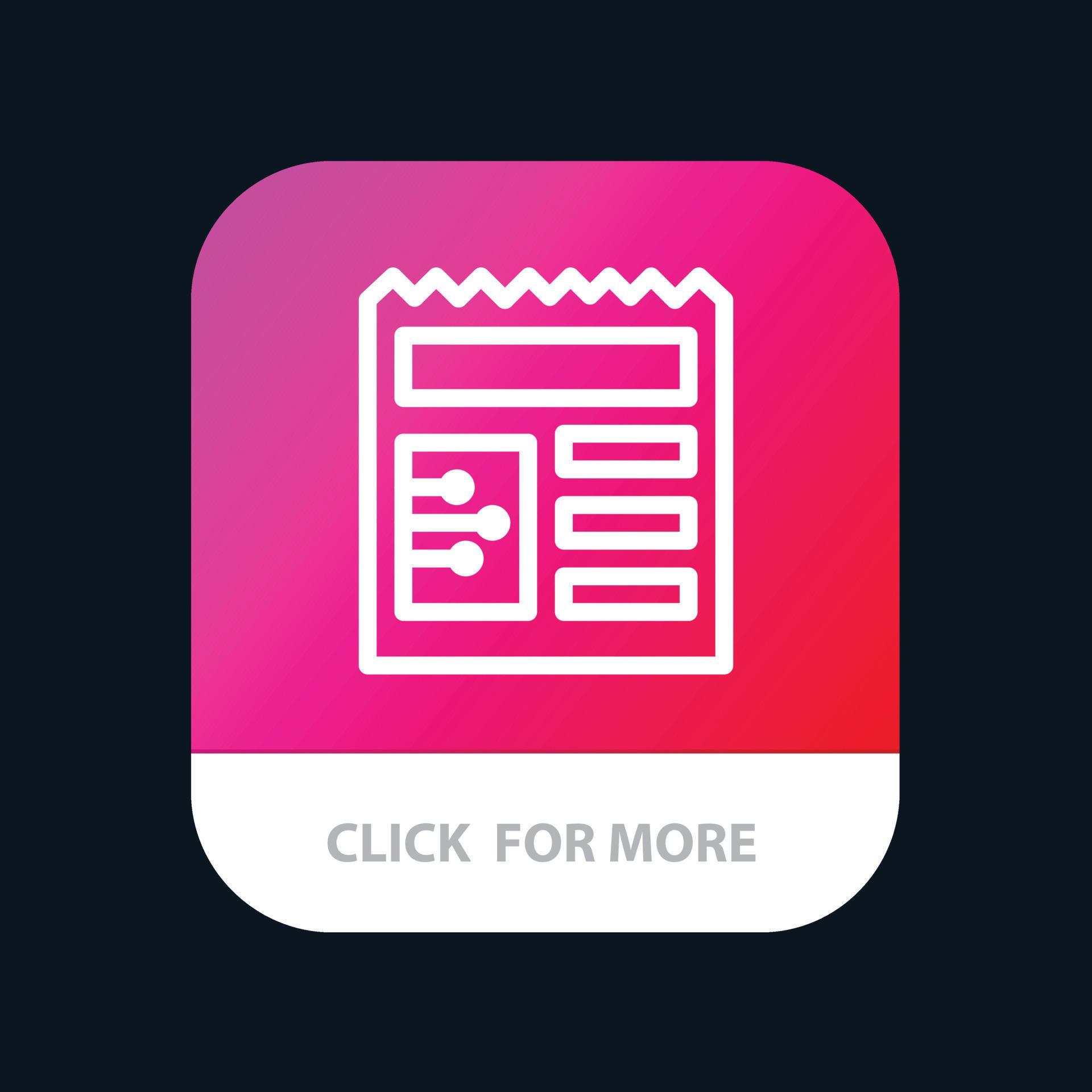 Document Basic Ui Mobile App Button Android and IOS Line Version ...