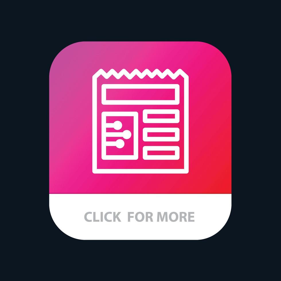 Document Basic Ui Mobile App Button Android and IOS Line Version vector
