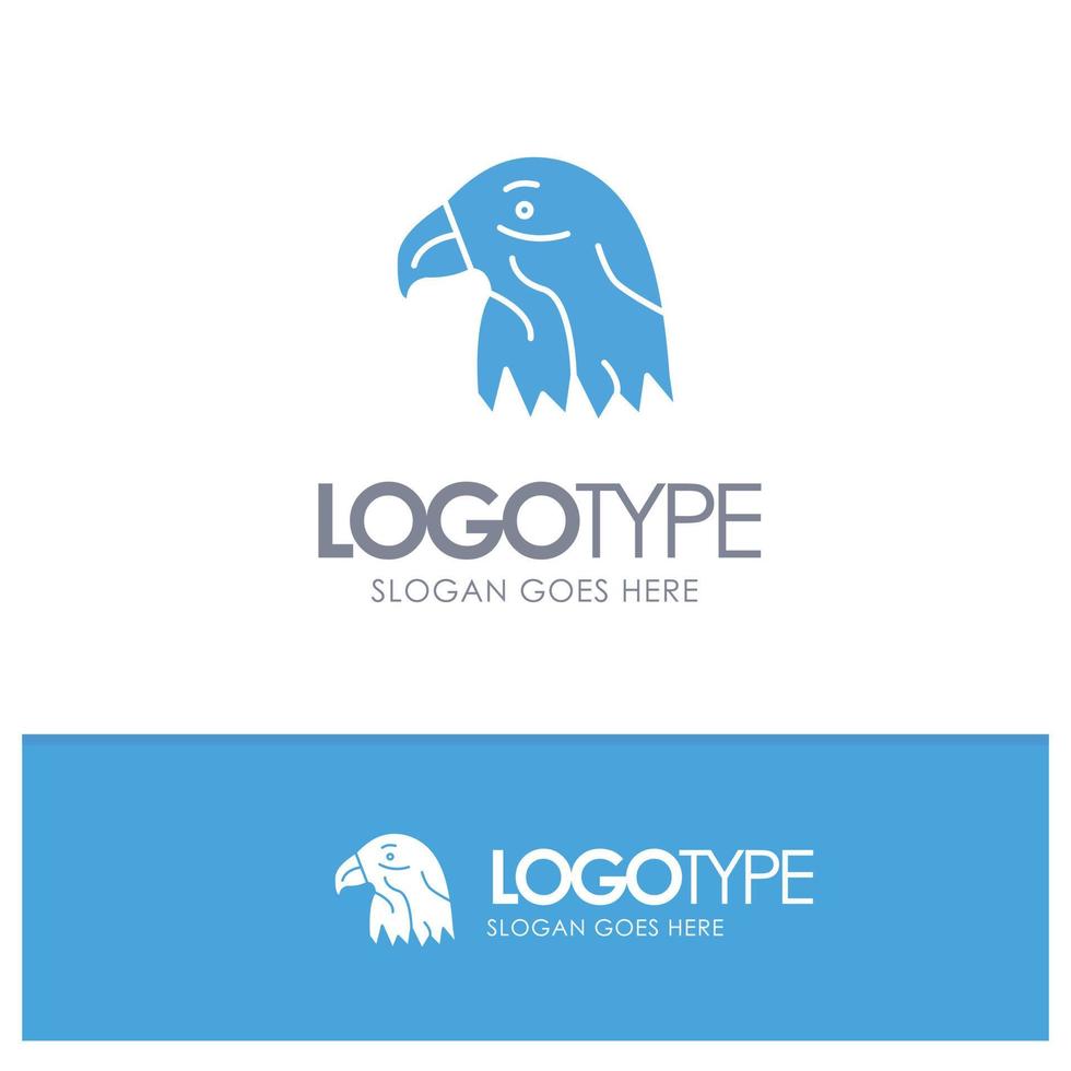 Animal Bird Eagle Usa Blue Solid Logo with place for tagline vector