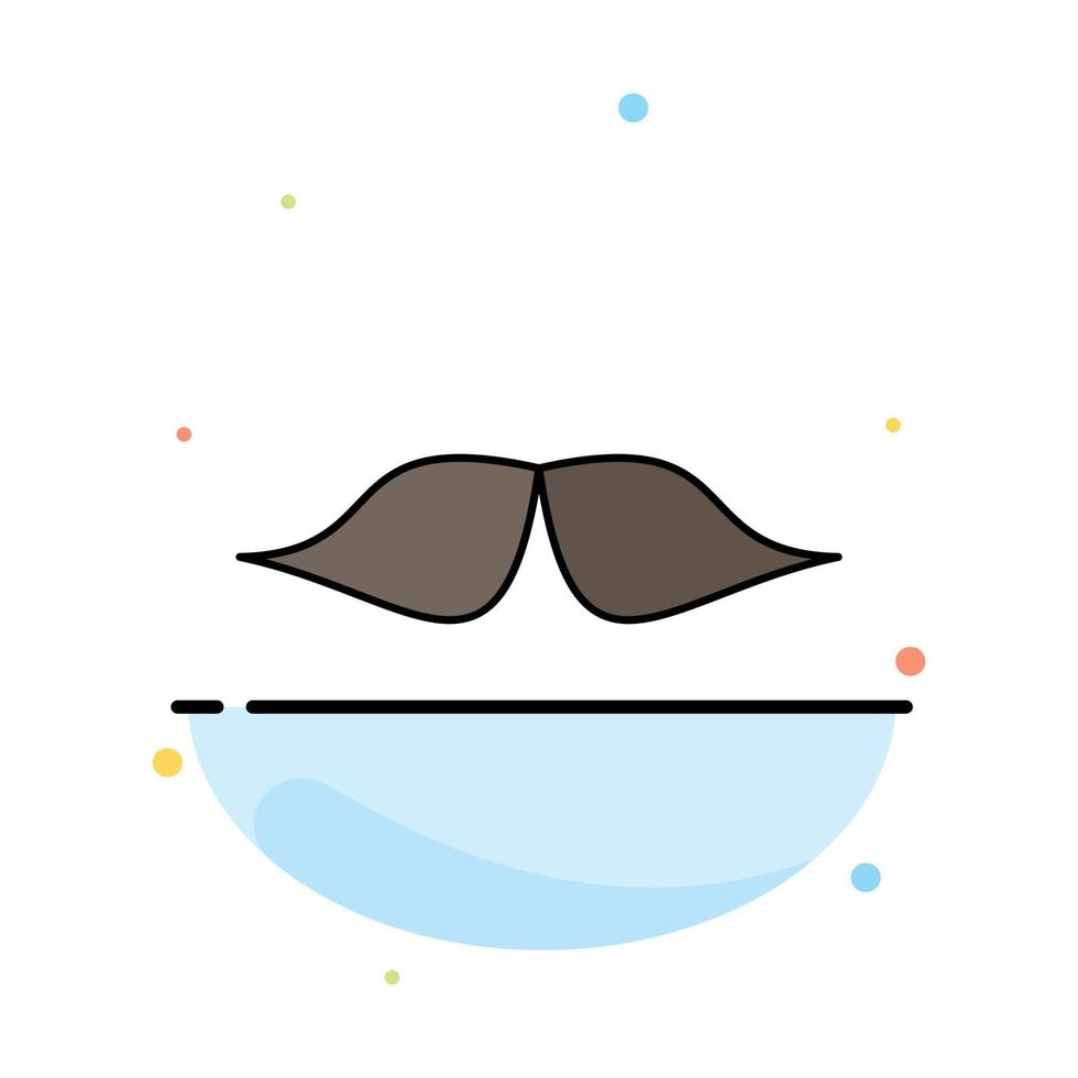 moustache Hipster movember male men Flat Color Icon Vector