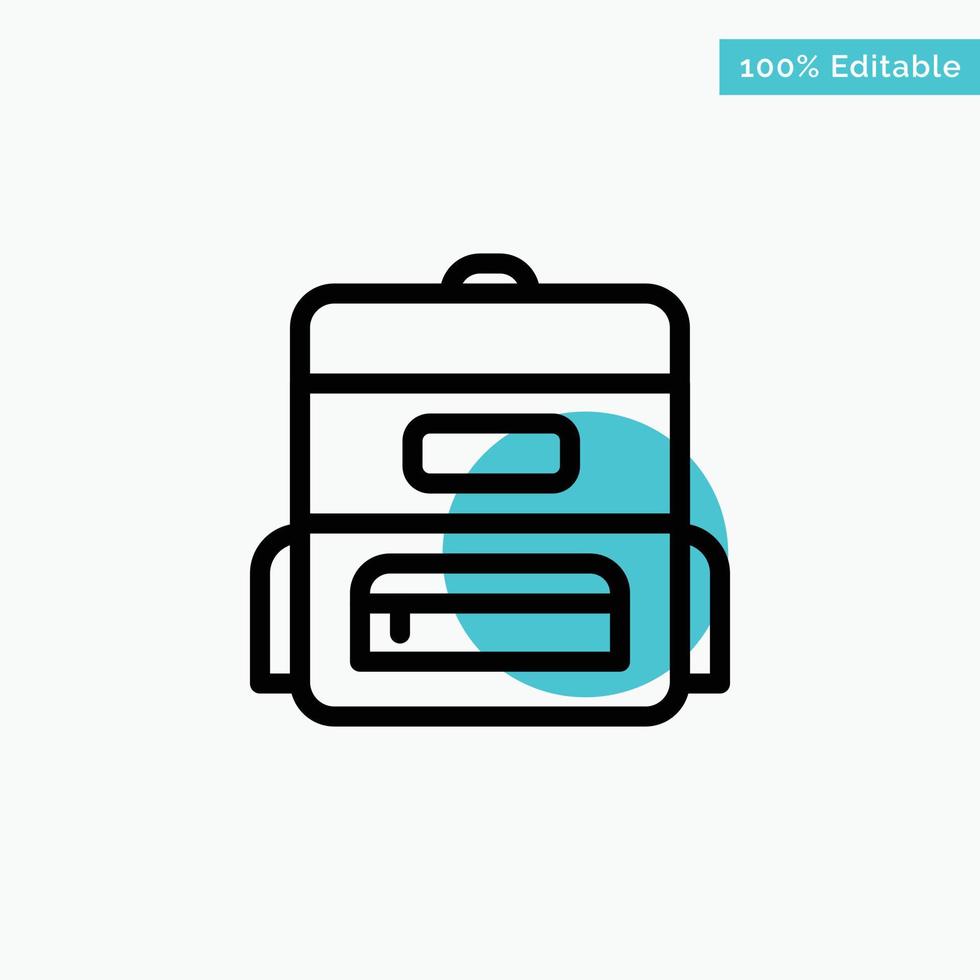 Bag Education Schoolbag turquoise highlight circle point Vector icon