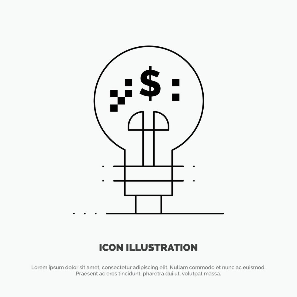 innovación finanzas finanzas idea enero línea icono vector