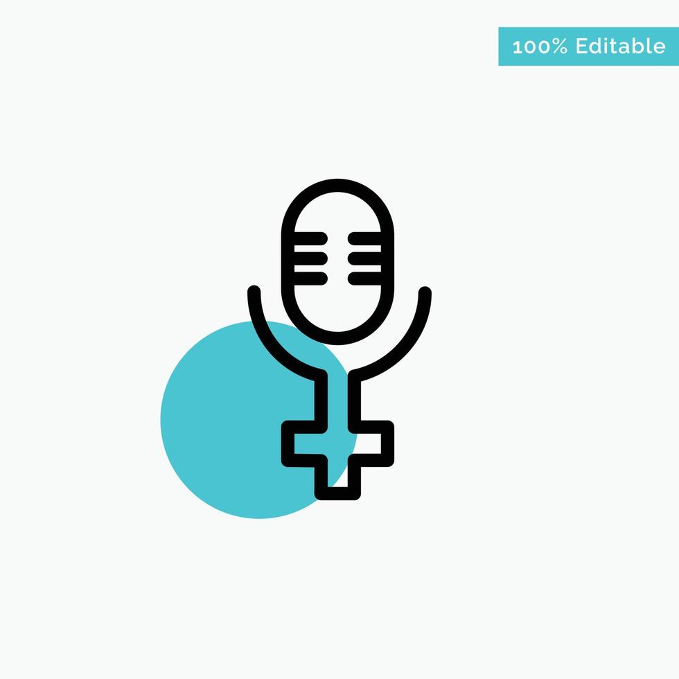 Microphone Record turquoise highlight circle point Vector icon