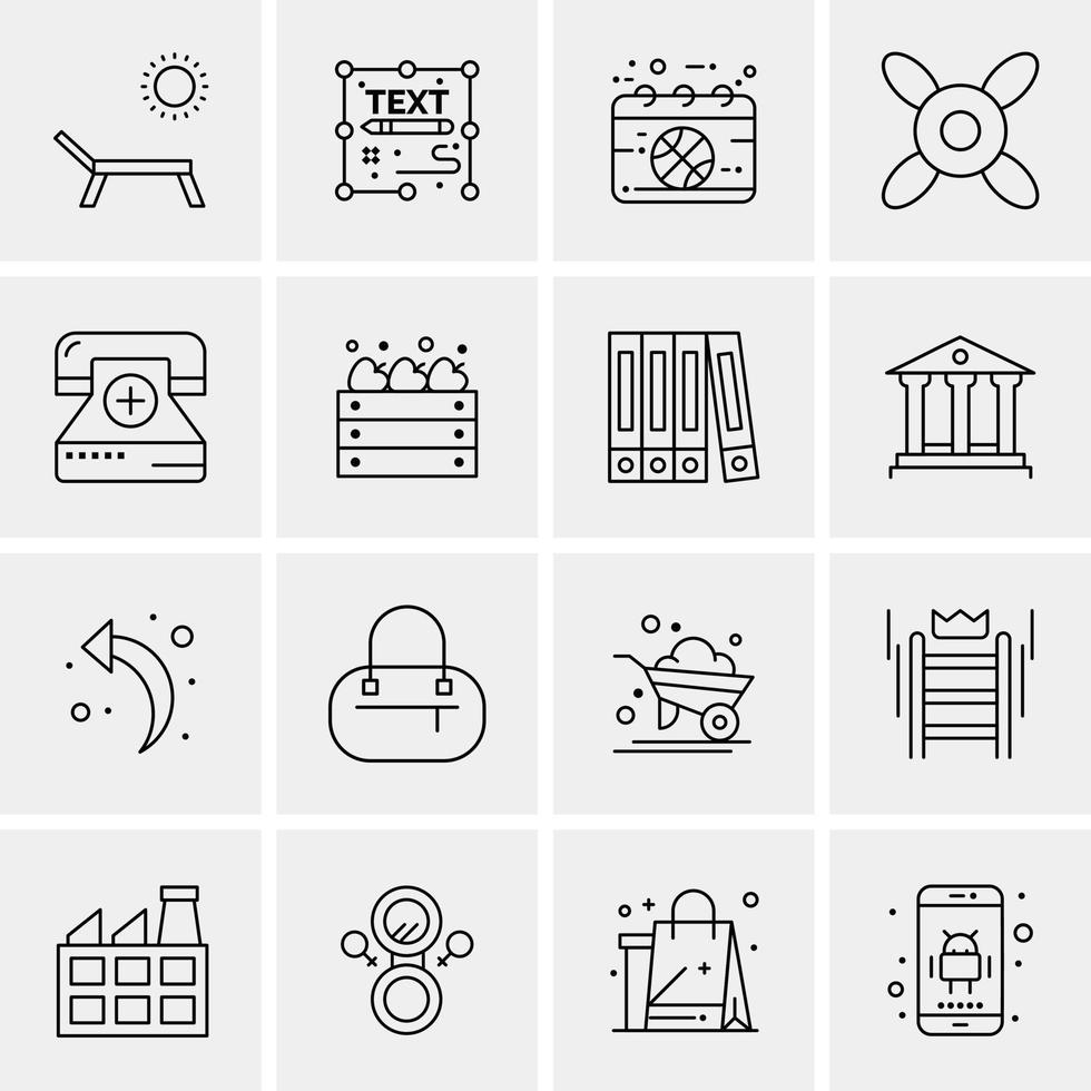 16 iconos universales de negocios vector ilustración de icono creativo para usar en proyectos relacionados con la web y dispositivos móviles