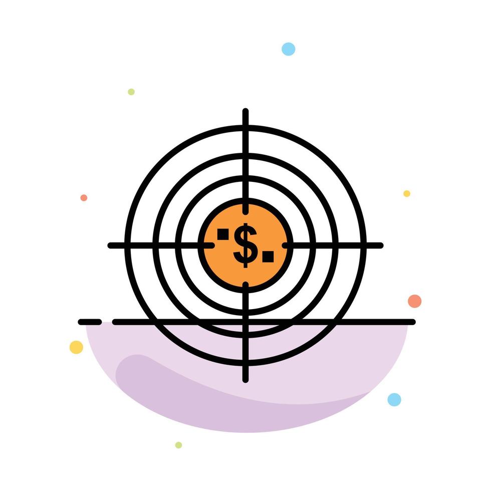 objetivo objetivo negocio efectivo fondos financieros caza dinero abstracto color plano icono plantilla vector