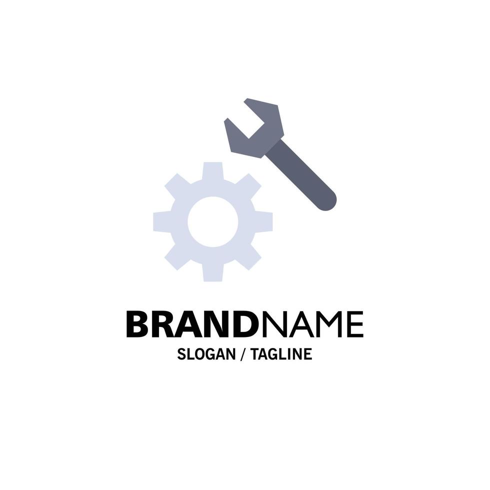 Setting Wrench Gear Business Logo Template Flat Color vector