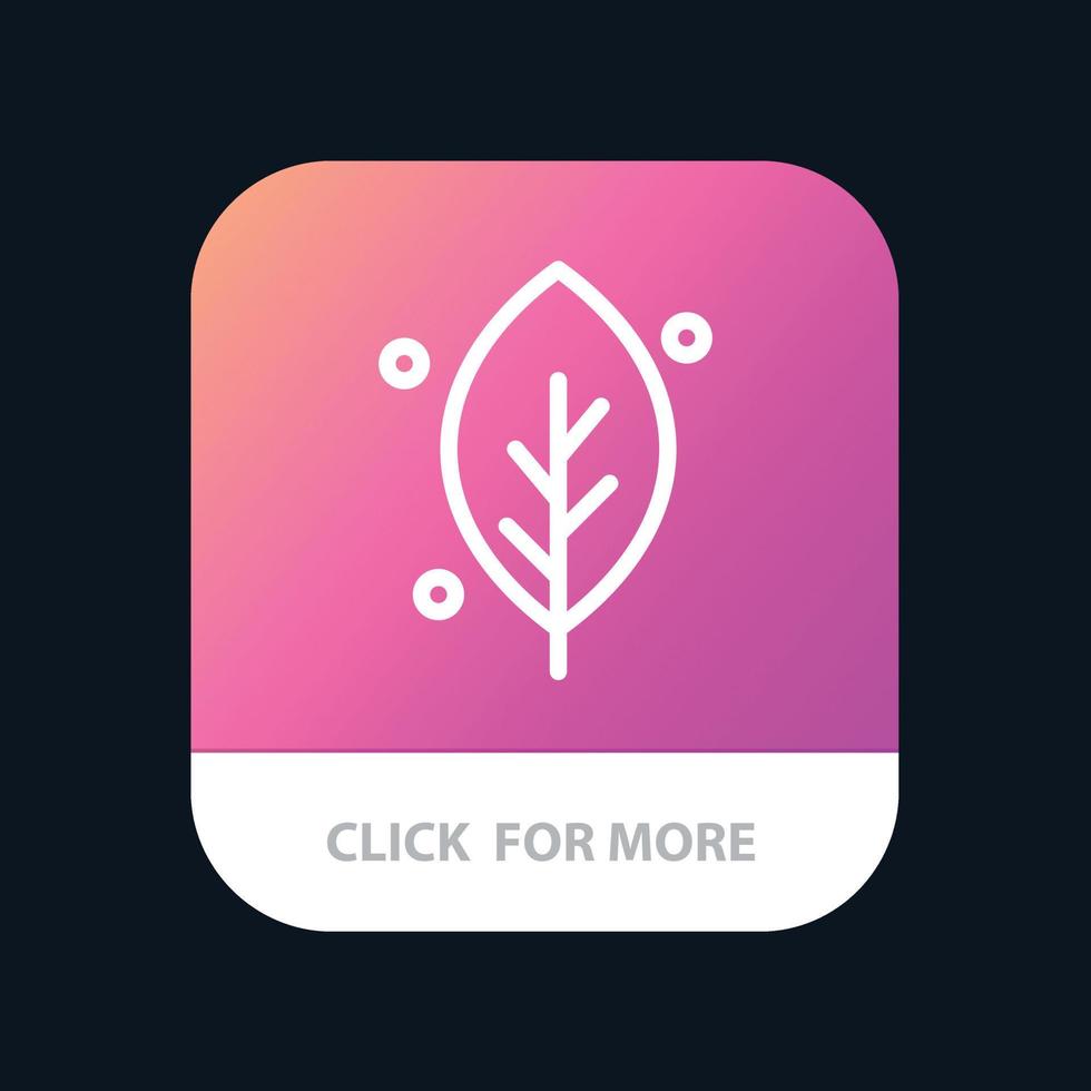 Ecology Leaf Nature Spring Mobile App Button Android and IOS Line Version vector