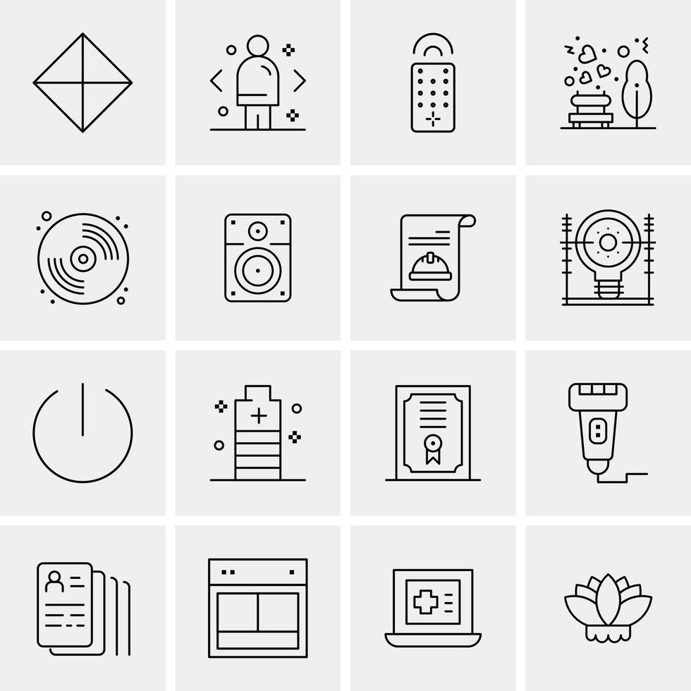 16 iconos universales de negocios vector ilustración de icono creativo para usar en proyectos relacionados con la web y dispositivos móviles