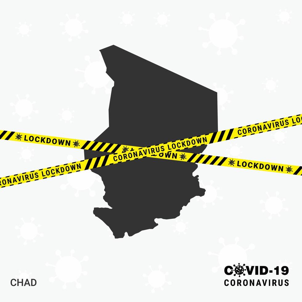 Chadcountry map Lockdown template for Coronavirus pandemic for stop virus transmission COVID 19 Awareness Template vector