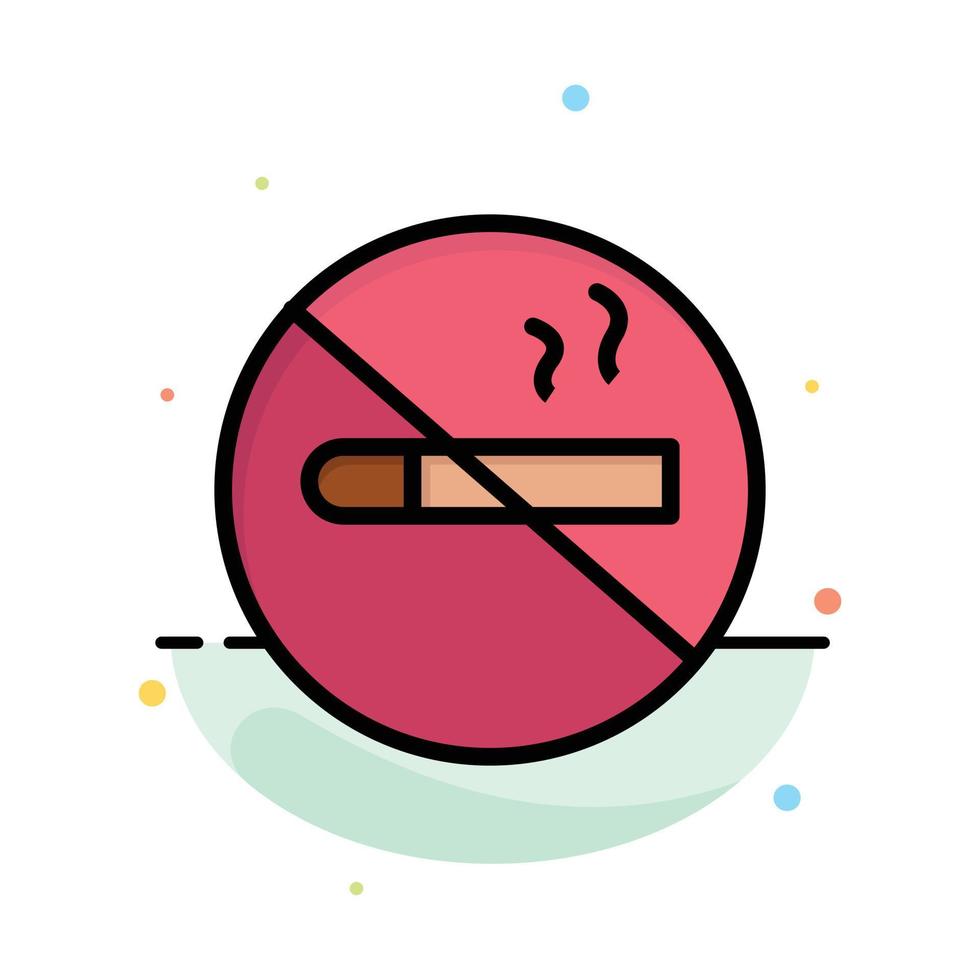 Smoking No Smoking Cigarette Health Abstract Flat Color Icon Template vector