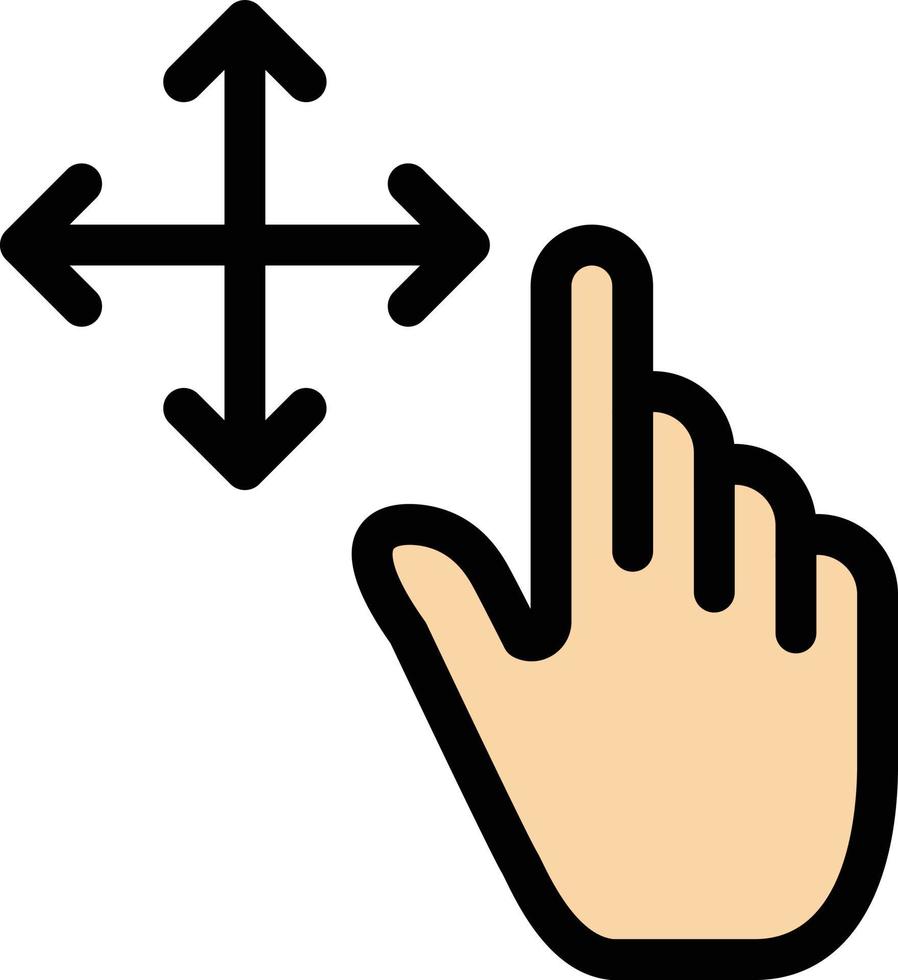 Finger Gesture Hold  Flat Color Icon Vector icon banner Template