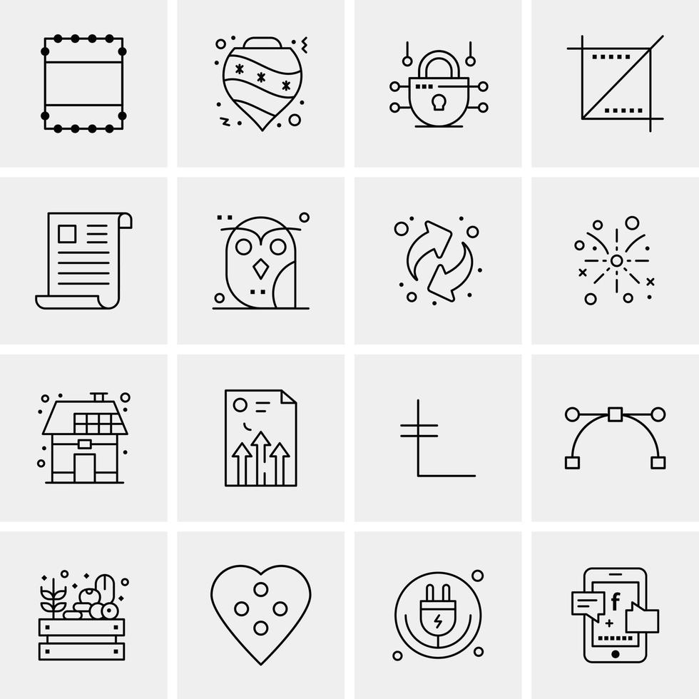 16 iconos universales de negocios vector ilustración de icono creativo para usar en proyectos relacionados con la web y dispositivos móviles