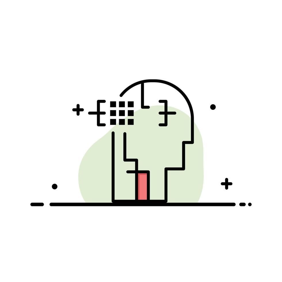 Artificial Human Man Head Business Logo Template Flat Color vector