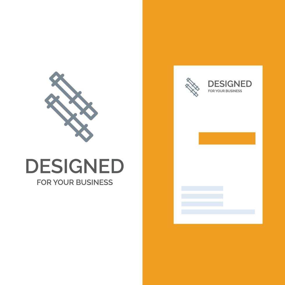 Bamboo Stick Grey Logo Design and Business Card Template vector