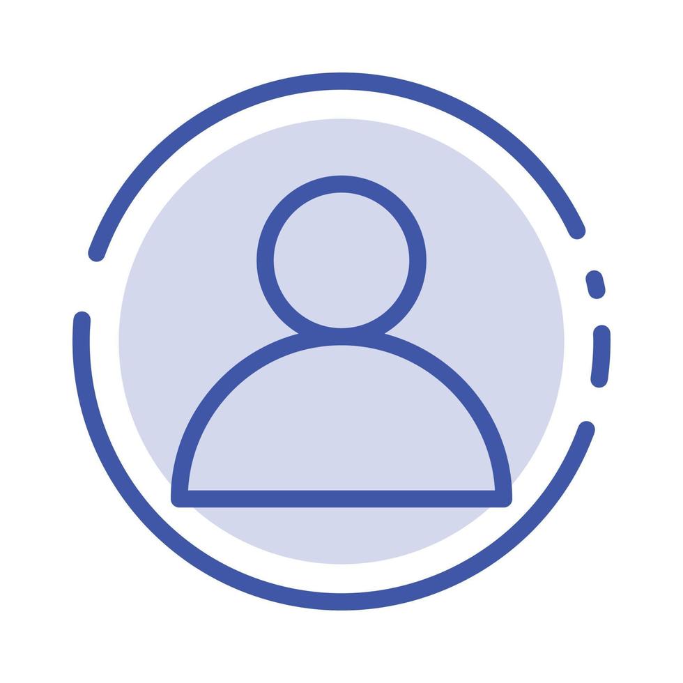 Account Avatar User Blue Dotted Line Line Icon vector