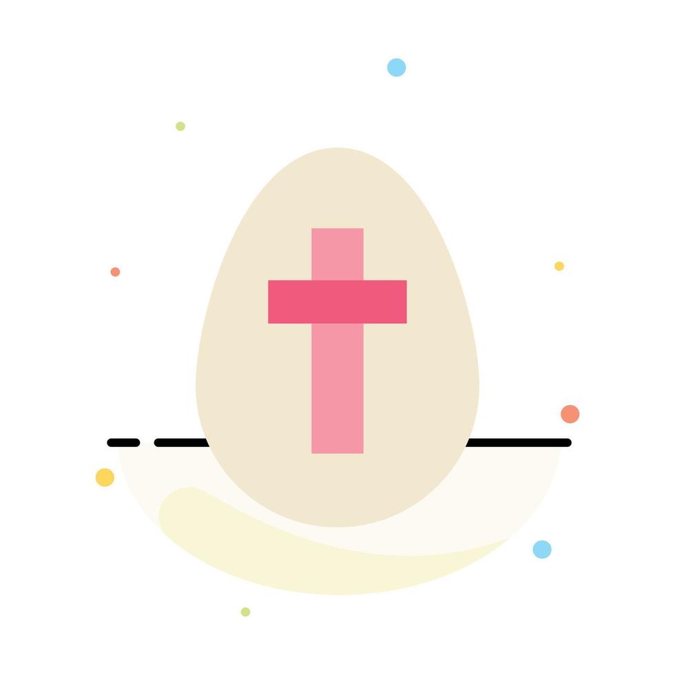 Egg Easter Holiday Sign Abstract Flat Color Icon Template vector