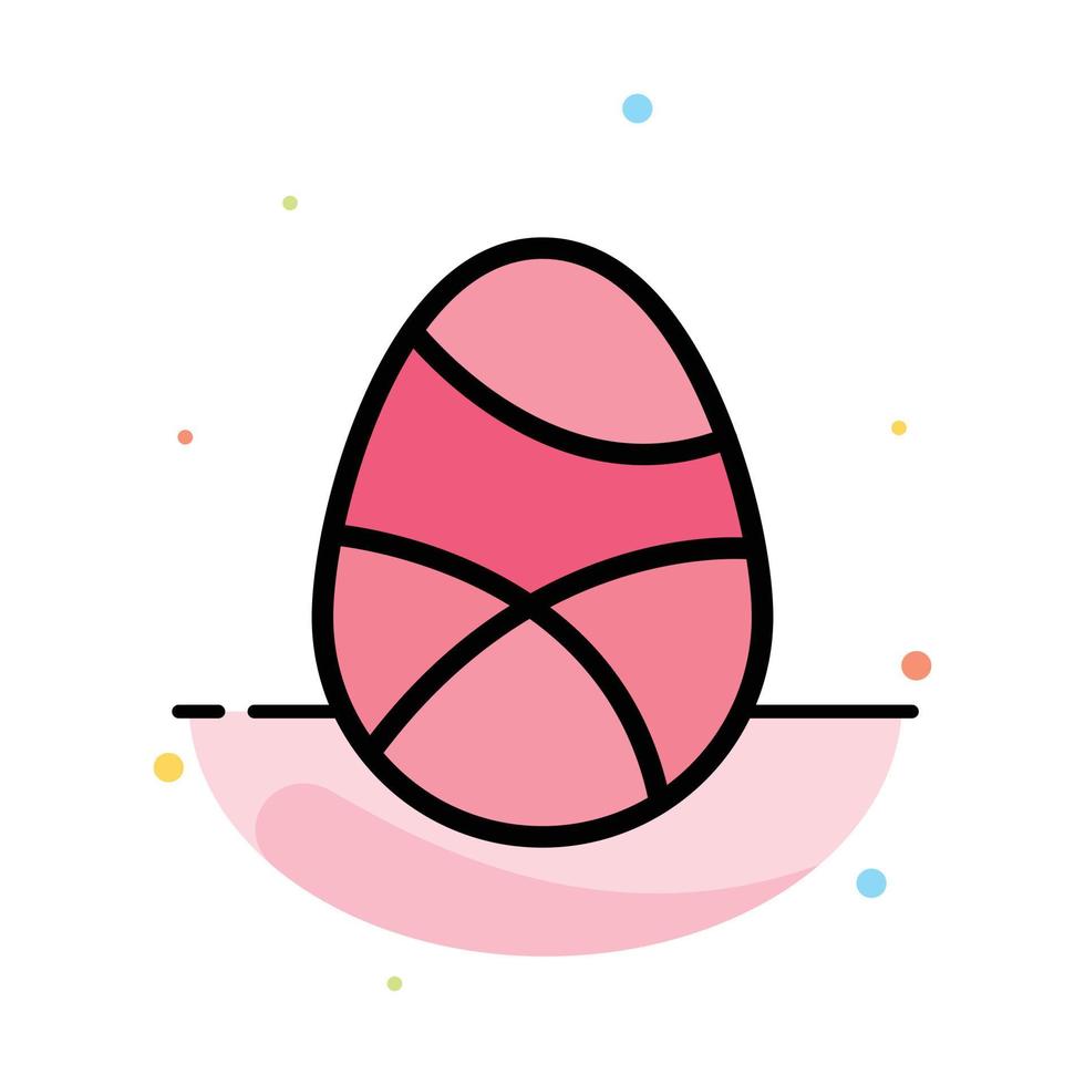 Celebration Decoration Easter Egg Holiday Abstract Flat Color Icon Template vector