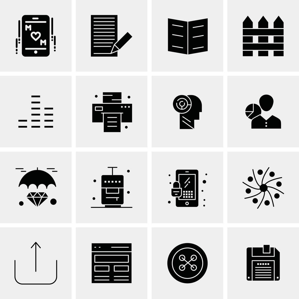 16 iconos universales de negocios vector ilustración de icono creativo para usar en proyectos relacionados con la web y dispositivos móviles