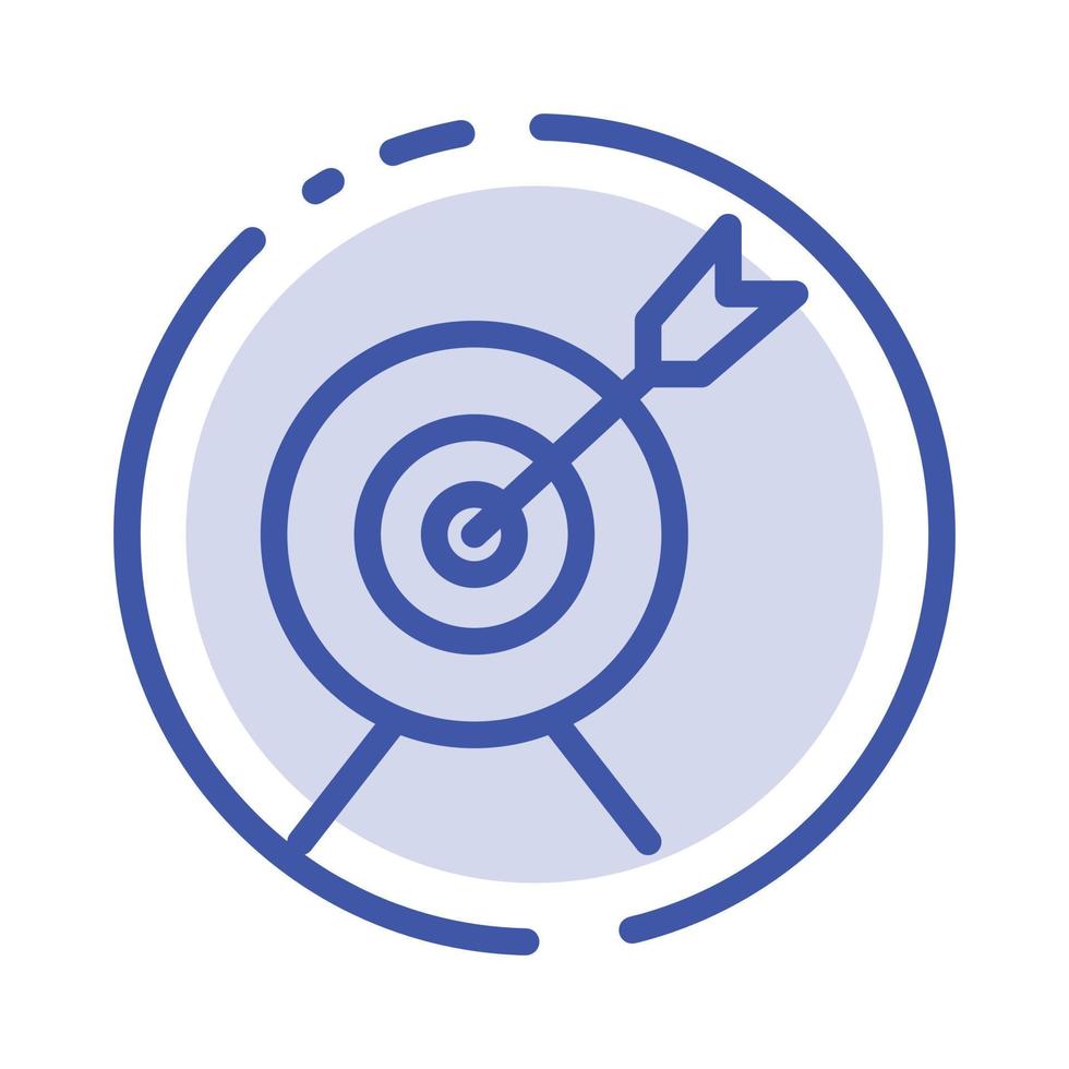 Target Aim Goal Blue Dotted Line Line Icon vector